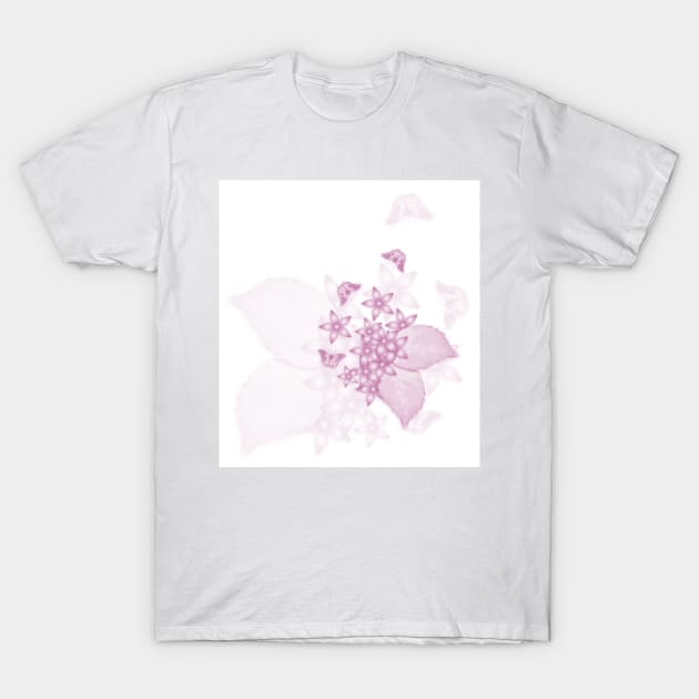 delicate pink butterflies and flowers T-Shirt by hereswendy